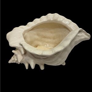 Vintage Atlantic Mold Ceramic Conch Seashell Planter 8” X 4.5”